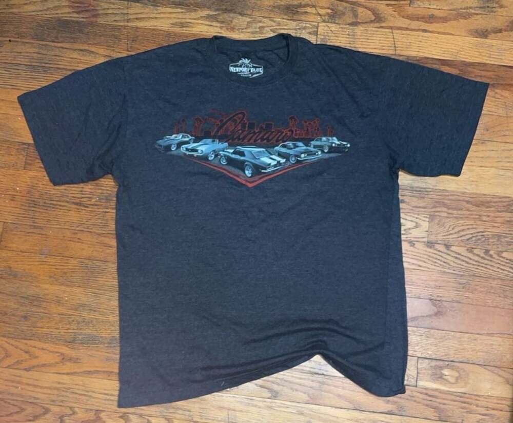 Newport Blue Camaro T-Shirt Size X-Large Black Racing Graphic